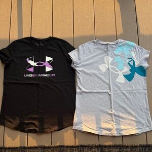 Under Armour Kids' Black and Gray Tees with Logo